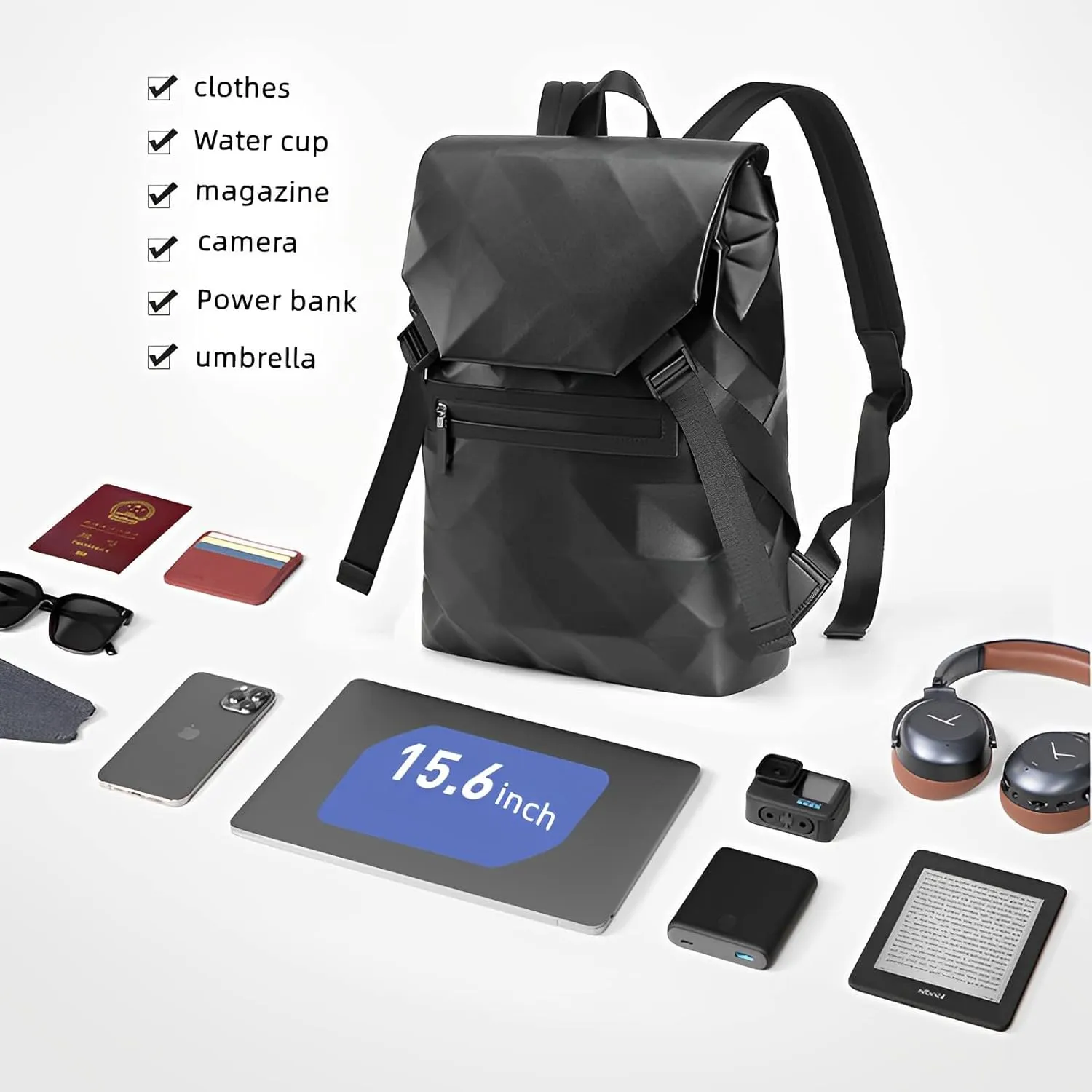 👜 Stylish Diamond Grid Backpack 👜