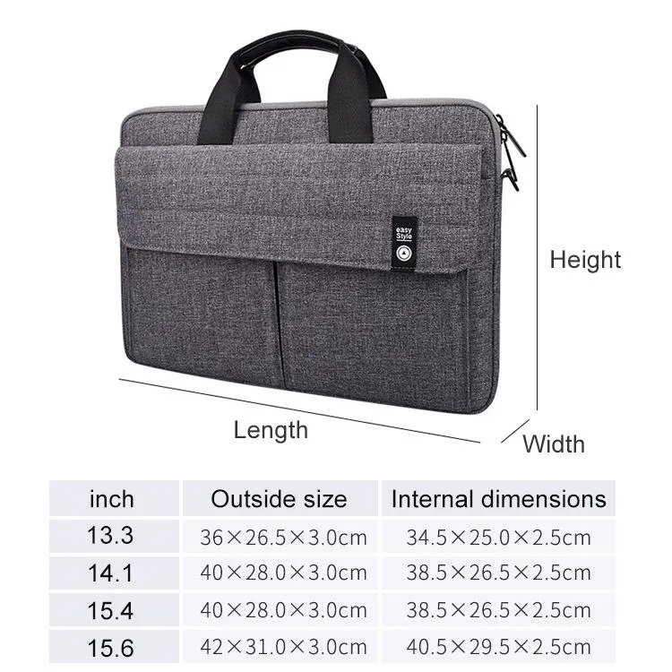 14.1 Inch Laptop Carrying Bag with Shoulder Strap - Handheld Briefcase Style