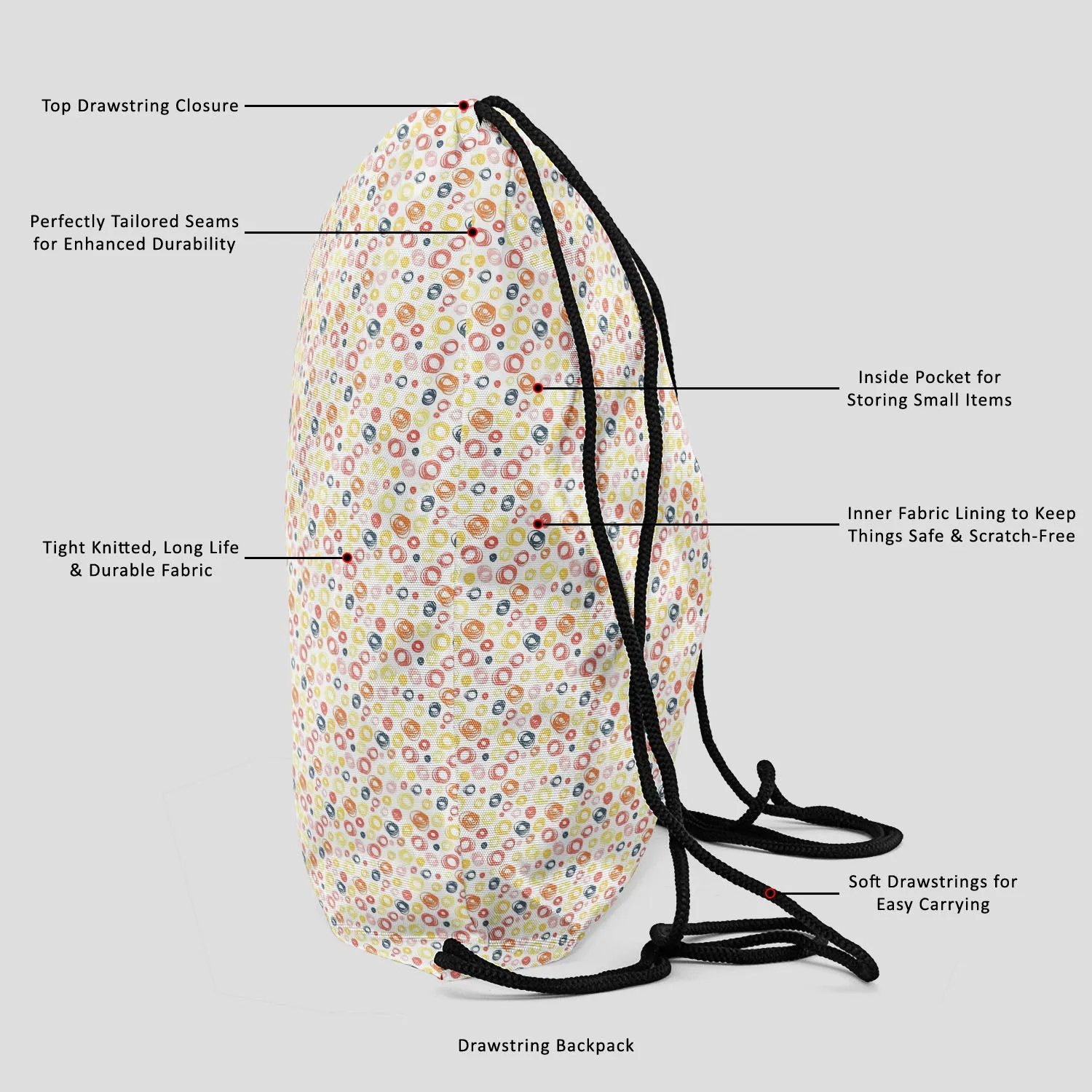 Abstract Doodle Backpack for Students | College & Travel Bag