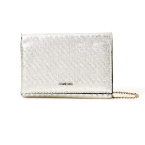 Accessorize London Women's Faux Leather Metallic Chain Sleek Shoulder Bag