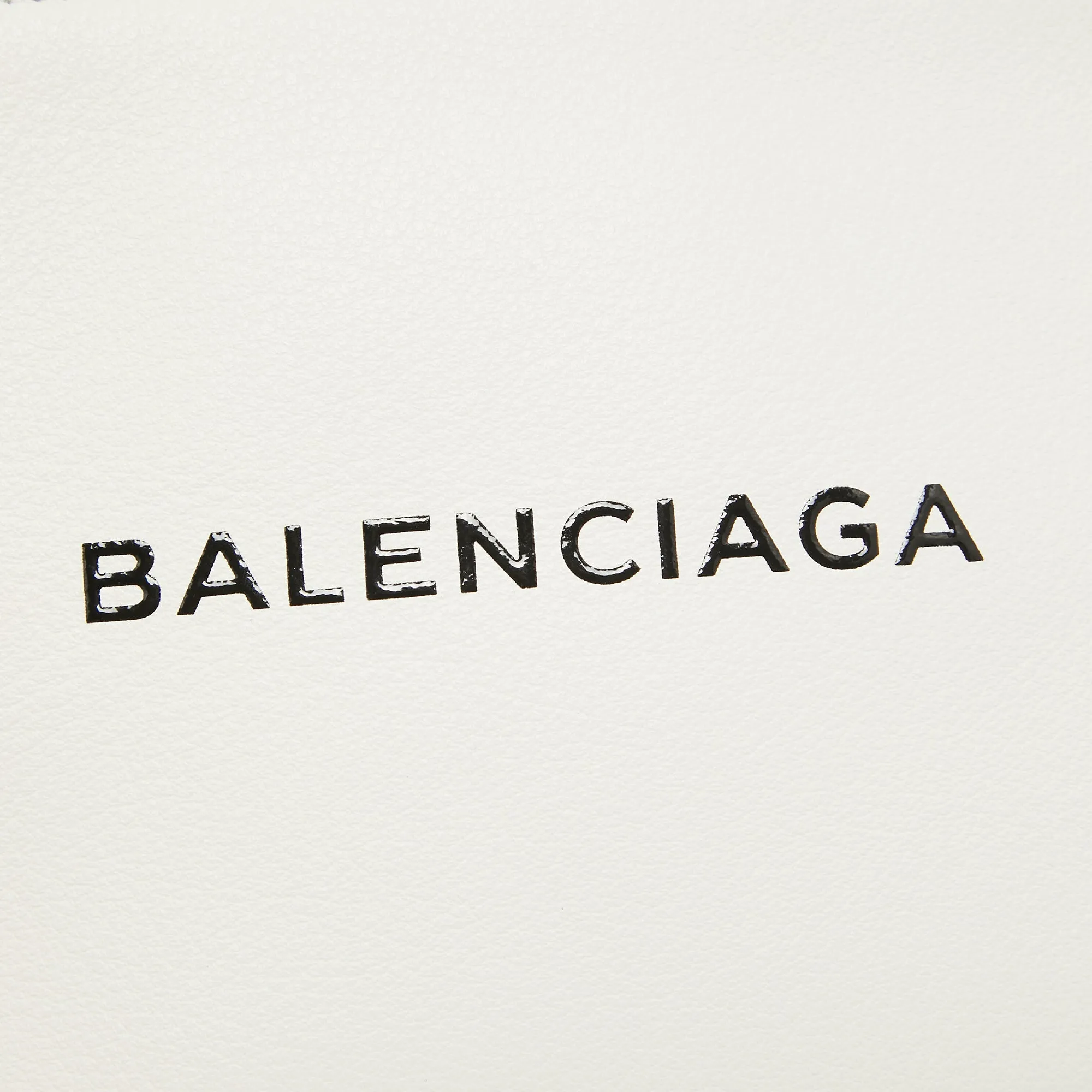 BALENCIAGA White Leather Zip Pouch