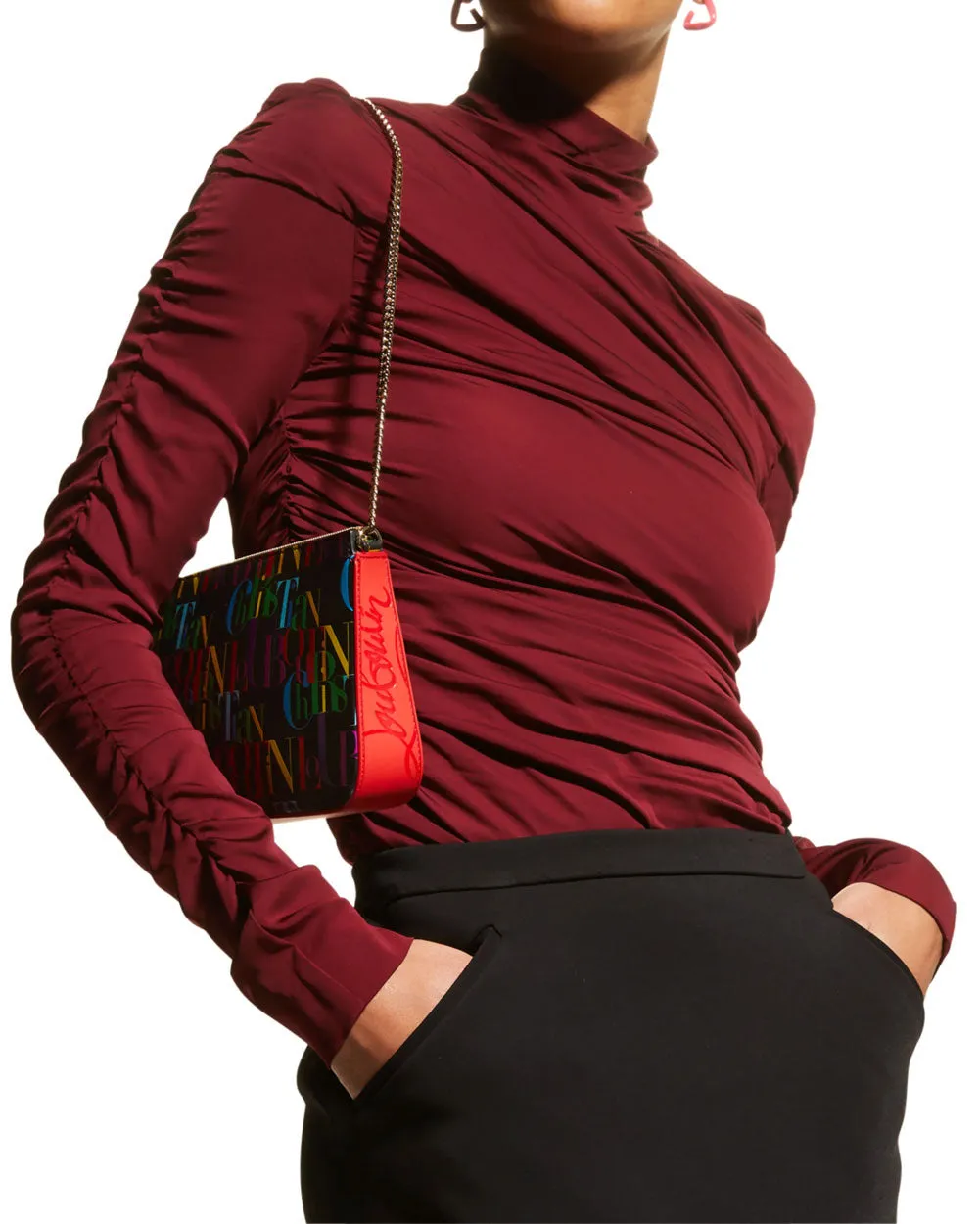 Black and Multicolor Loubila Pouch