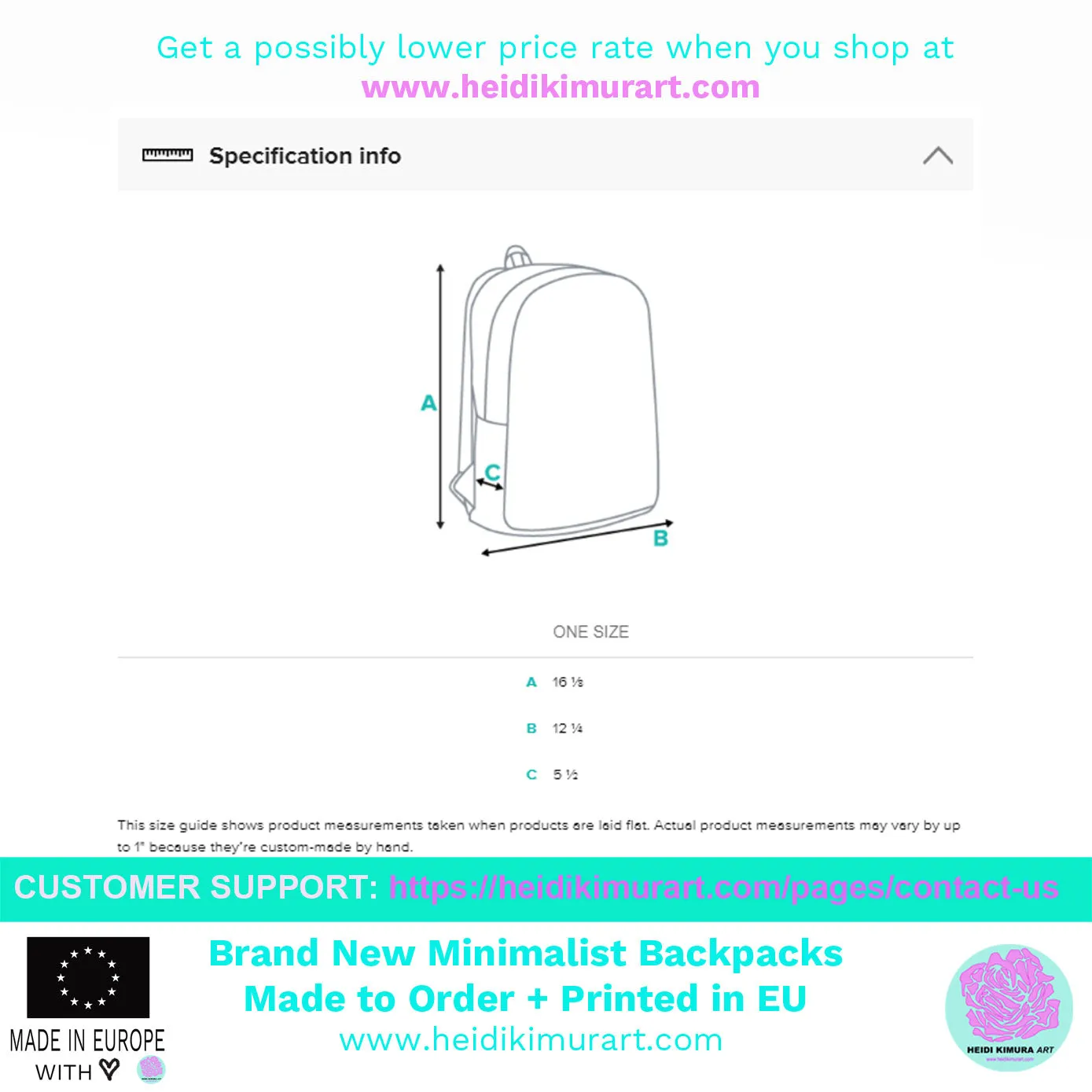Black Diagonal Striped Backpack, White Stripe  Modern Minimalist Laptop Bag- Made in EU