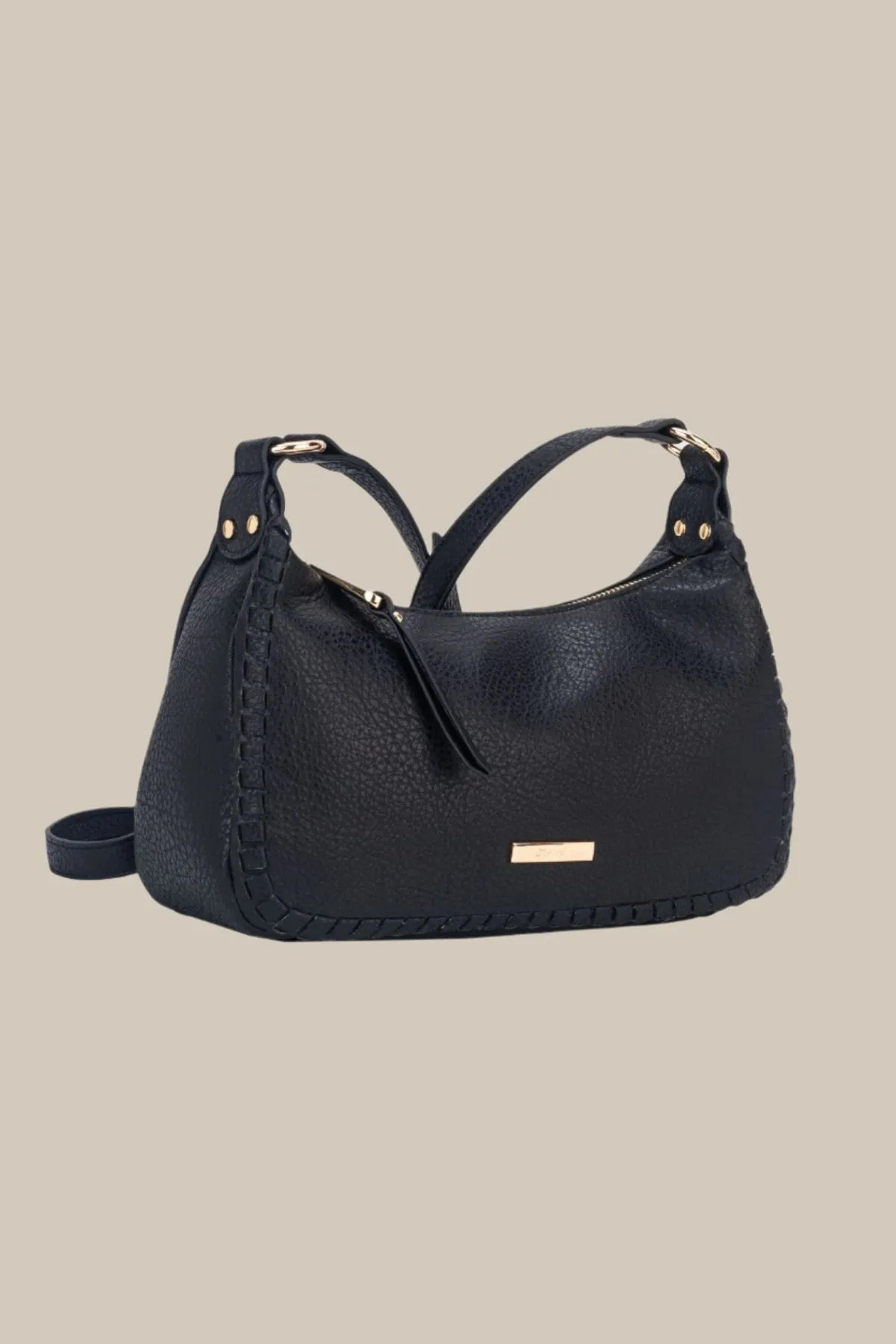 Black Raven Curved Zip Crossbody