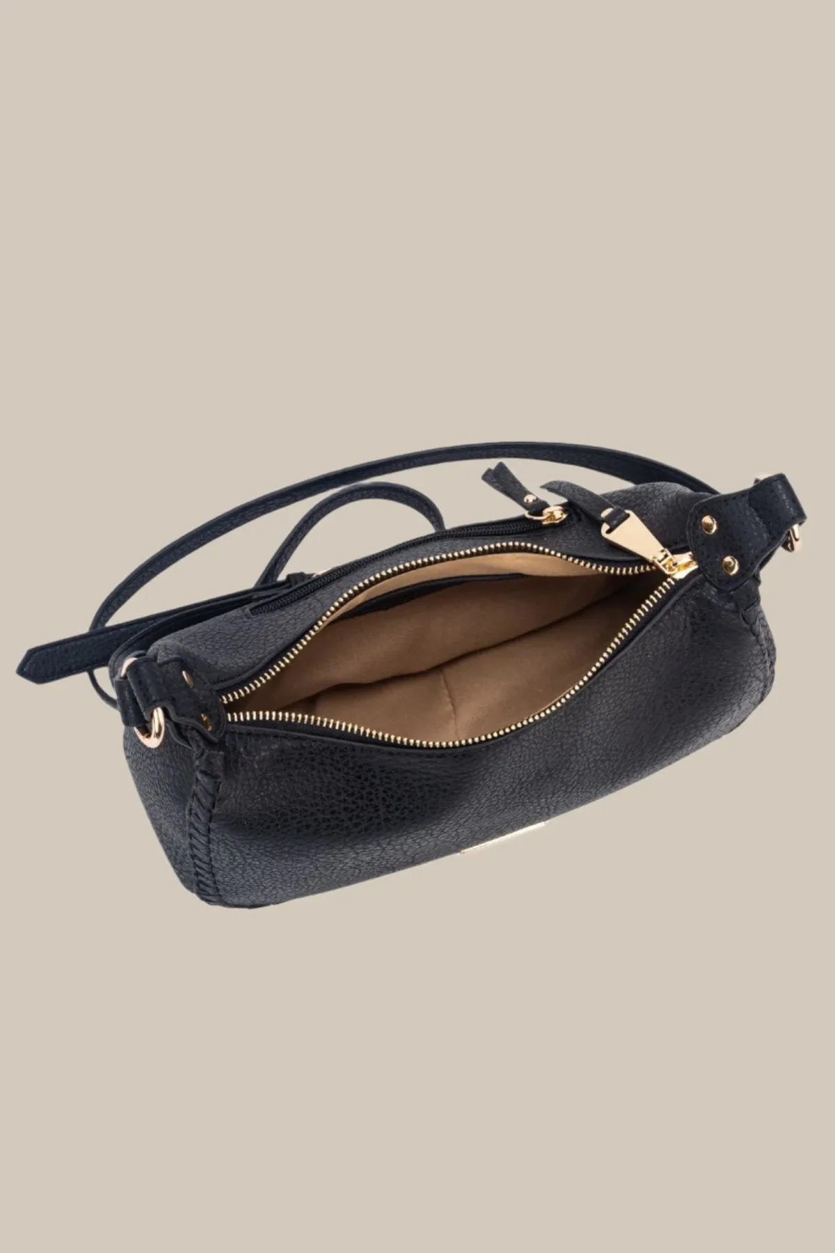 Black Raven Curved Zip Crossbody