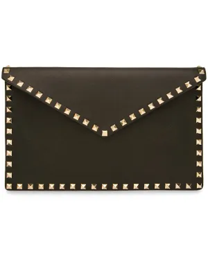 Black Rockstud Envelope Clutch