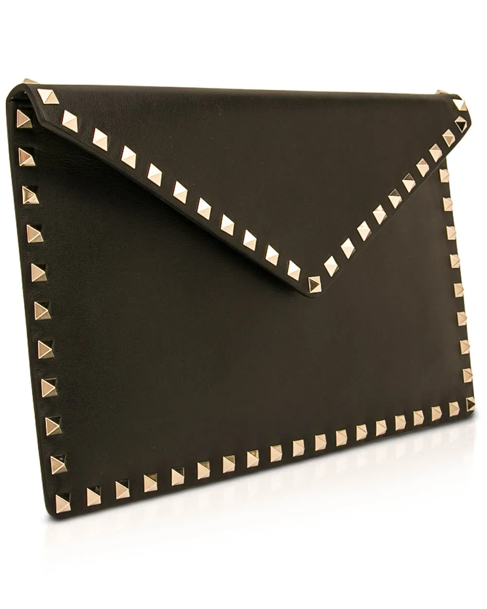 Black Rockstud Envelope Clutch