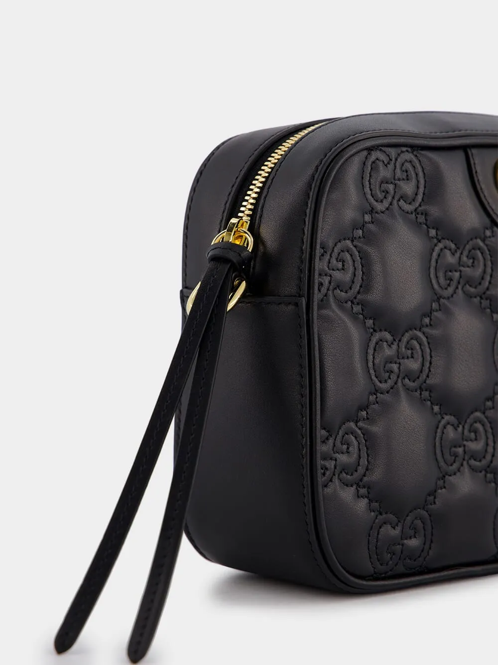 Black Small GG Matelassé Leather Bag