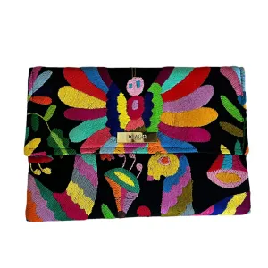 Black/Multi Otomi Clutch (Butterfly)