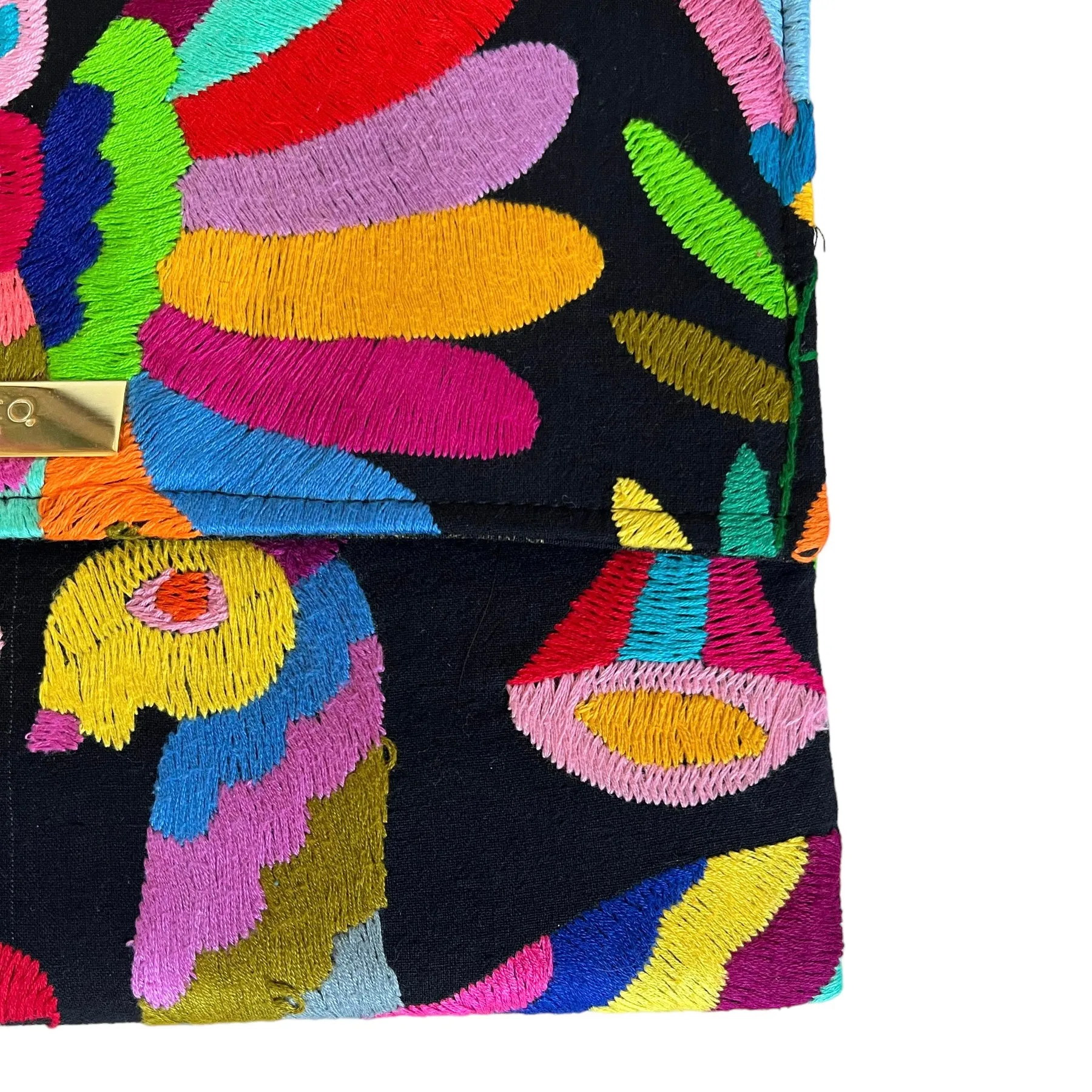 Black/Multi Otomi Clutch (Butterfly)