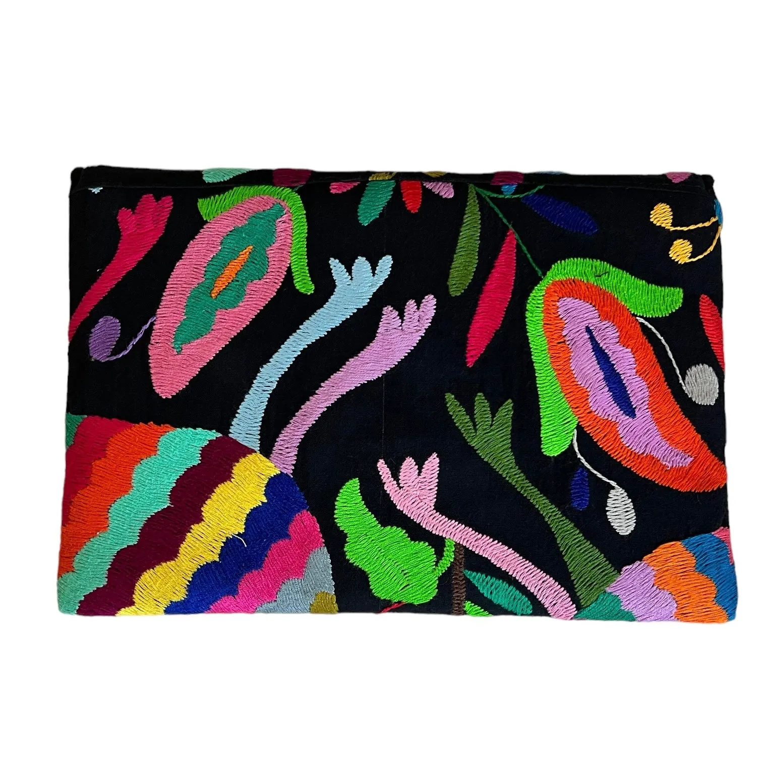 Black/Multi Otomi Clutch (Butterfly)