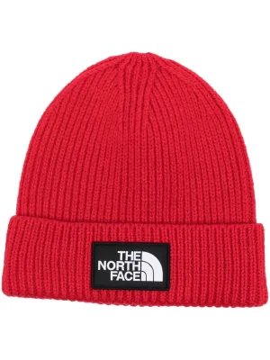 Box logo-patch ribbed beanie