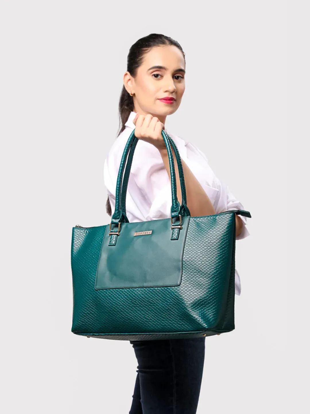 Caprese Fiona Laptop Tote Large Office Handbag Teal