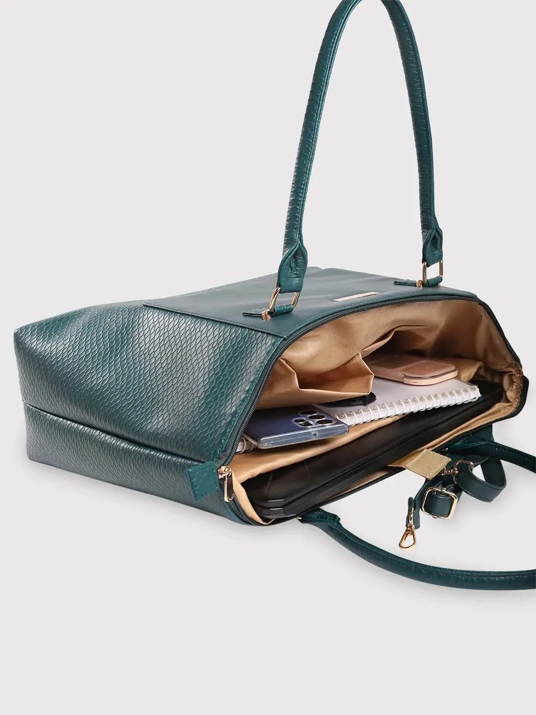 Caprese Fiona Laptop Tote Large Office Handbag Teal