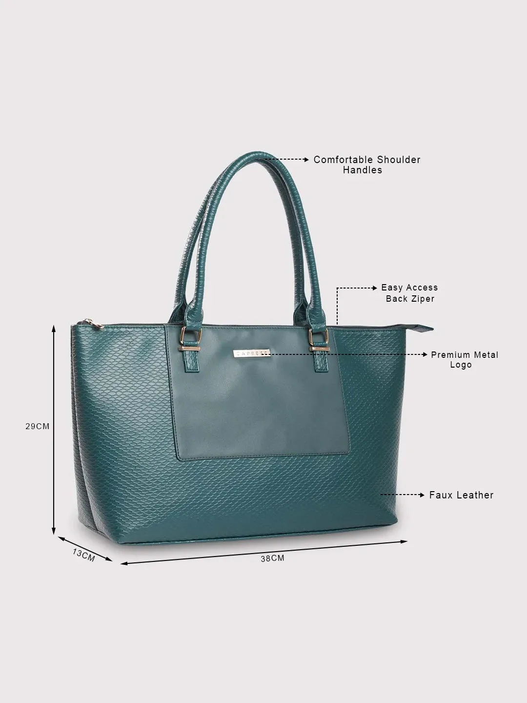 Caprese Fiona Laptop Tote Large Office Handbag Teal
