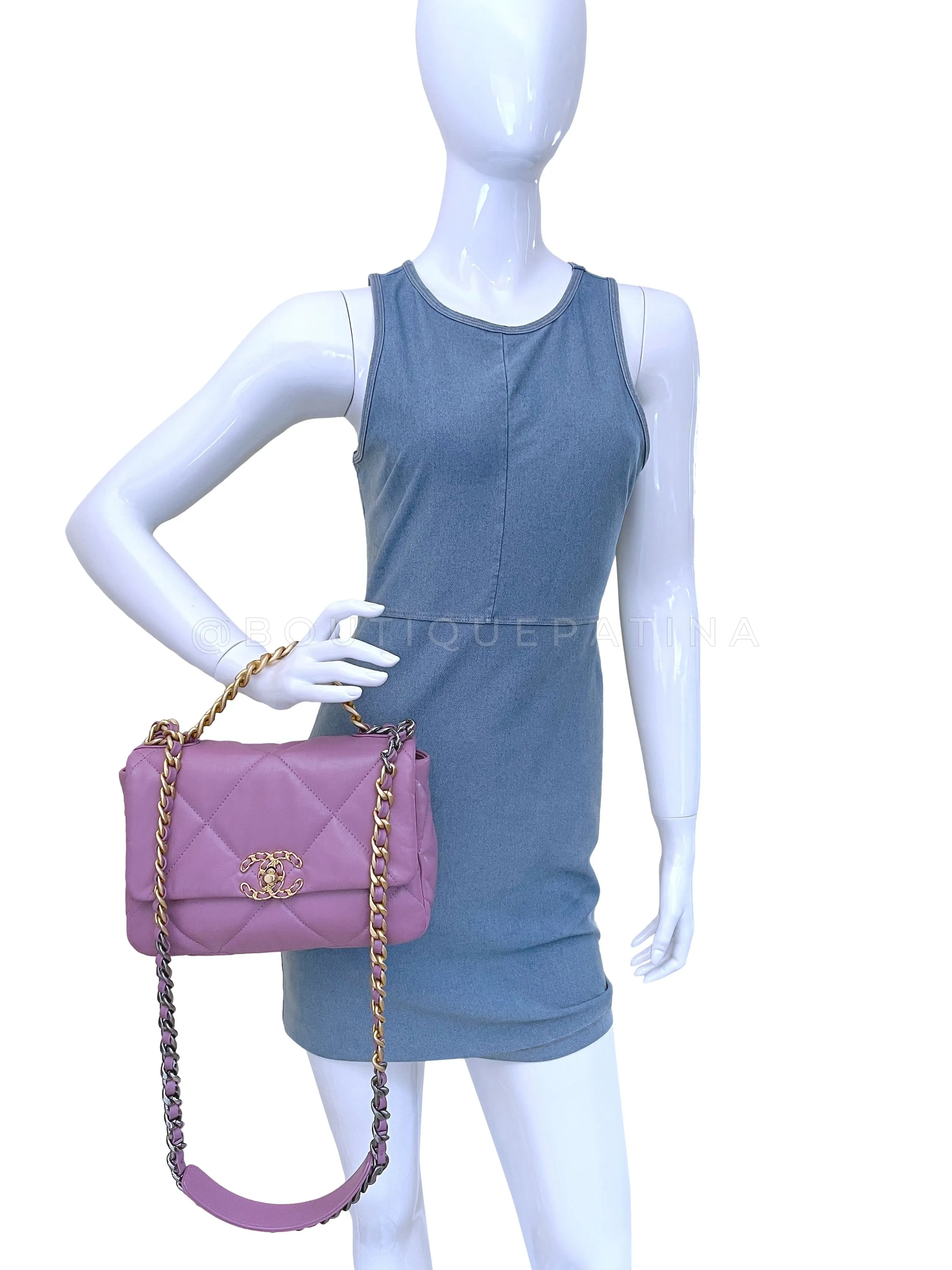 Chanel 19 20B Lavender Mauve Medium Flap Bag