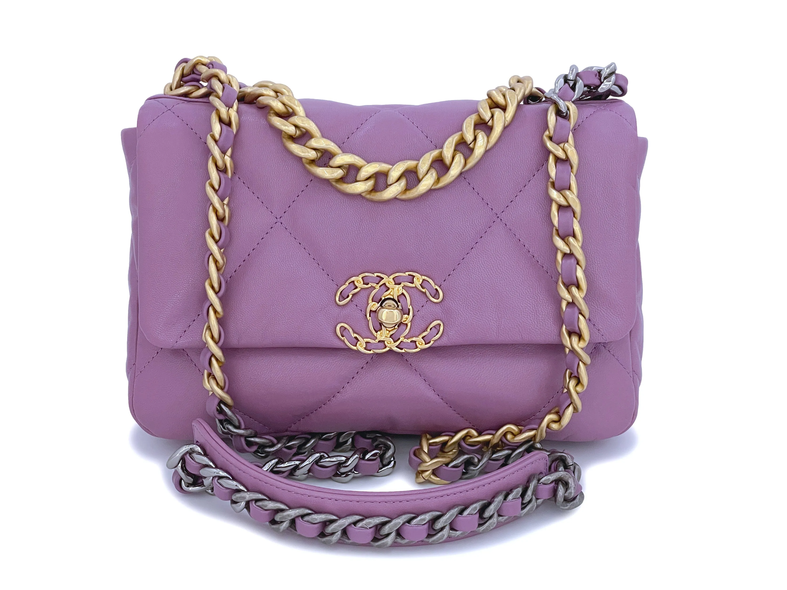 Chanel 19 20B Lavender Mauve Medium Flap Bag