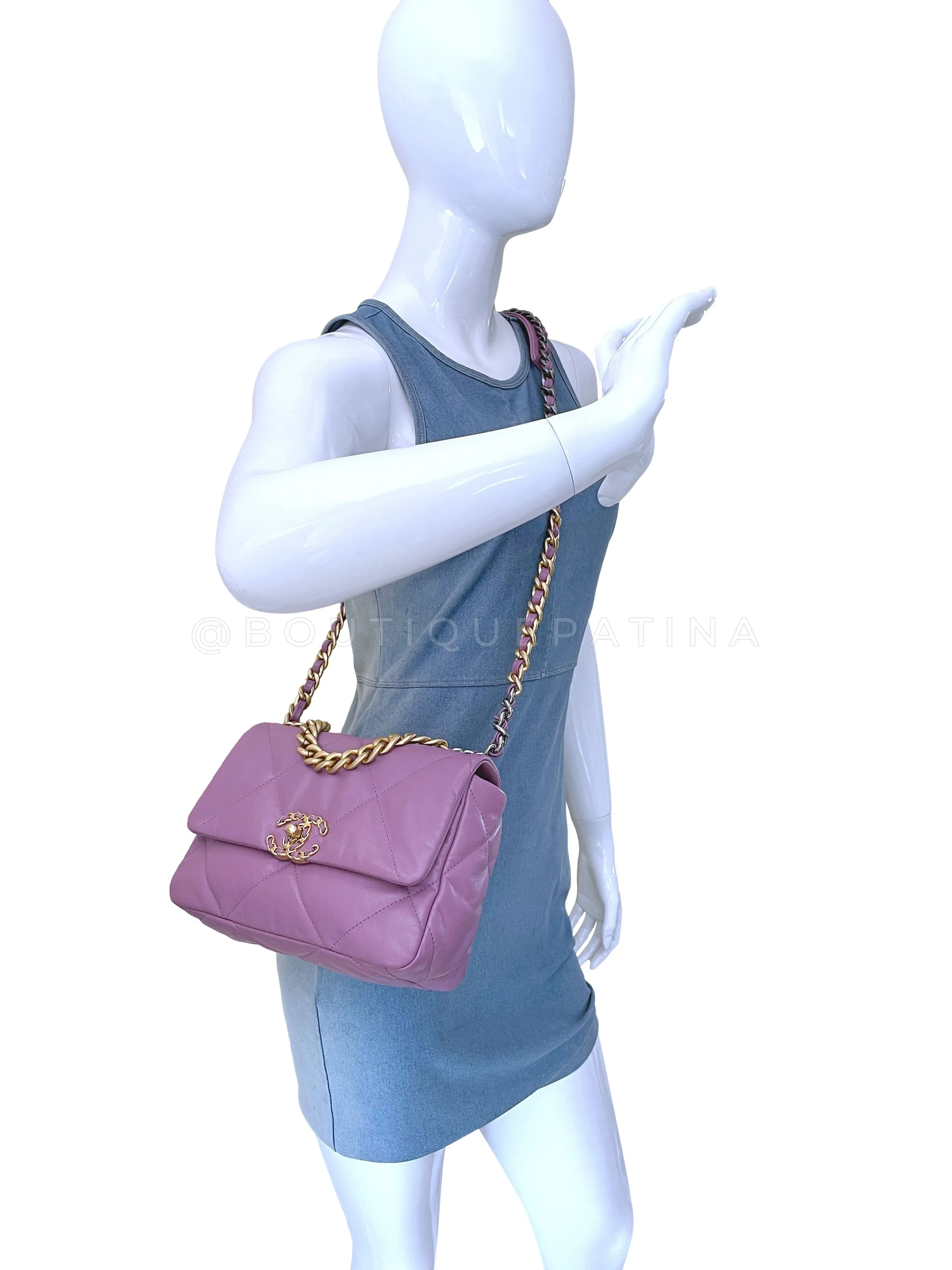 Chanel 19 20B Lavender Mauve Medium Flap Bag