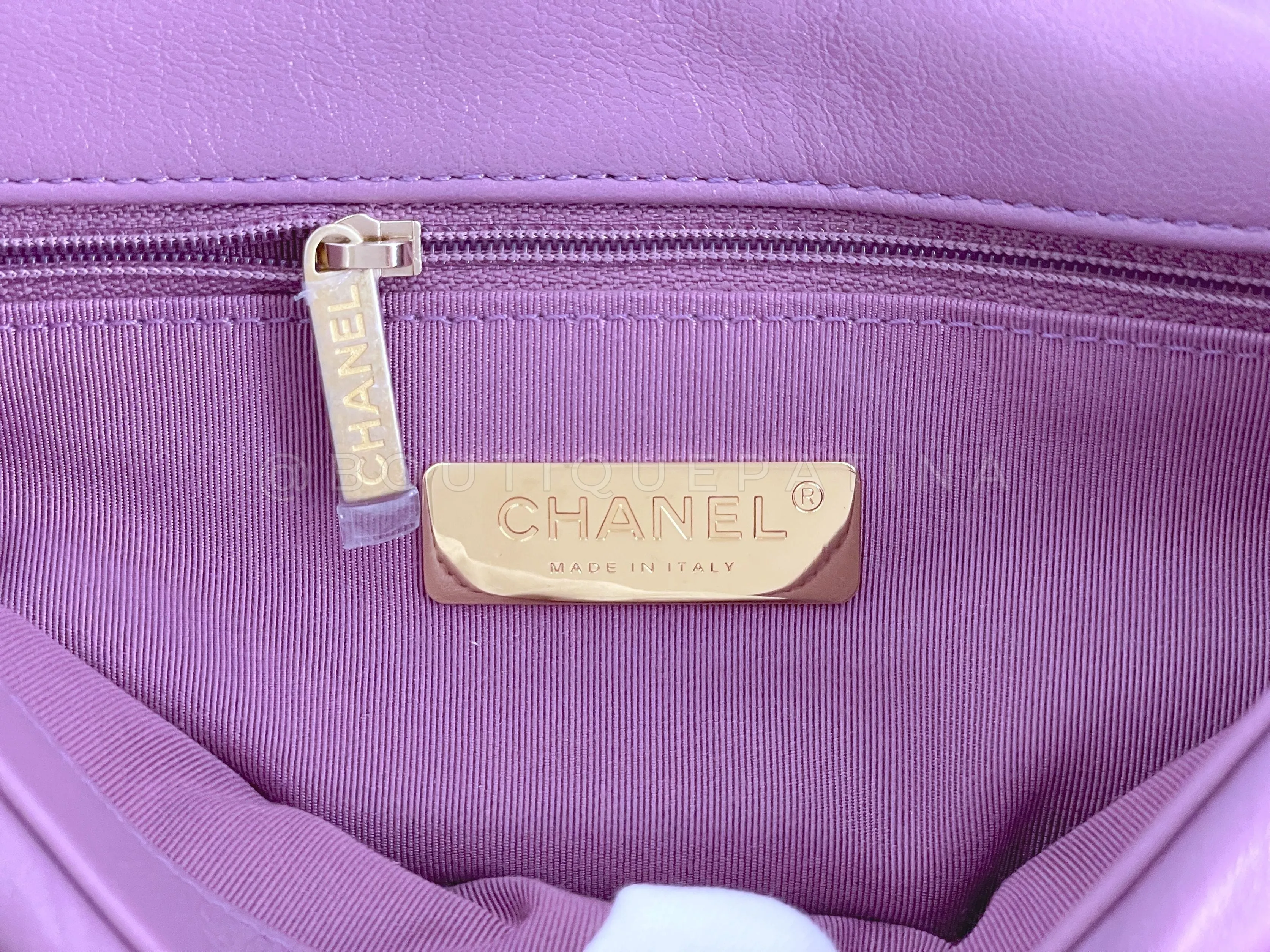 Chanel 19 20B Lavender Mauve Medium Flap Bag