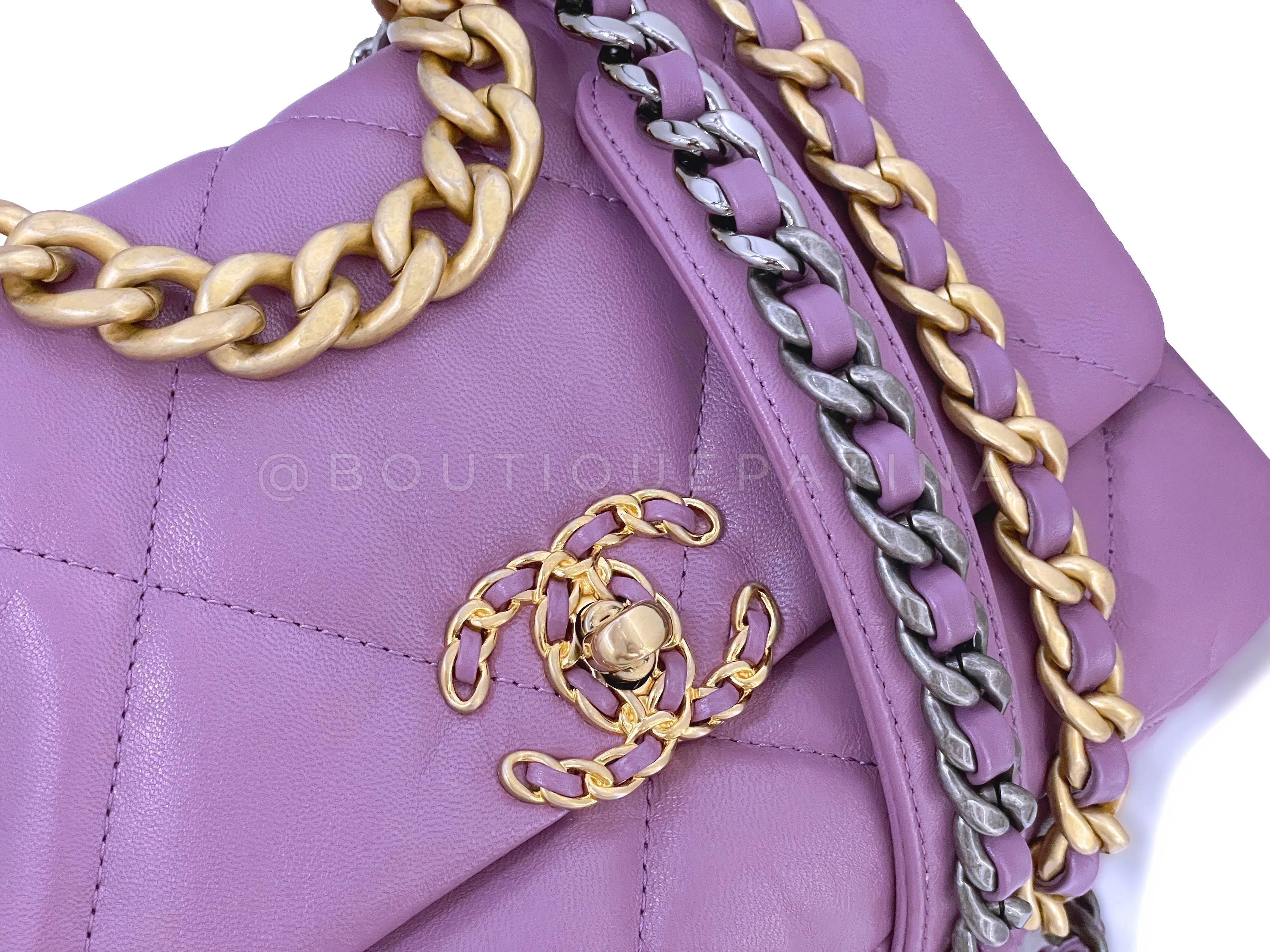 Chanel 19 20B Lavender Mauve Medium Flap Bag