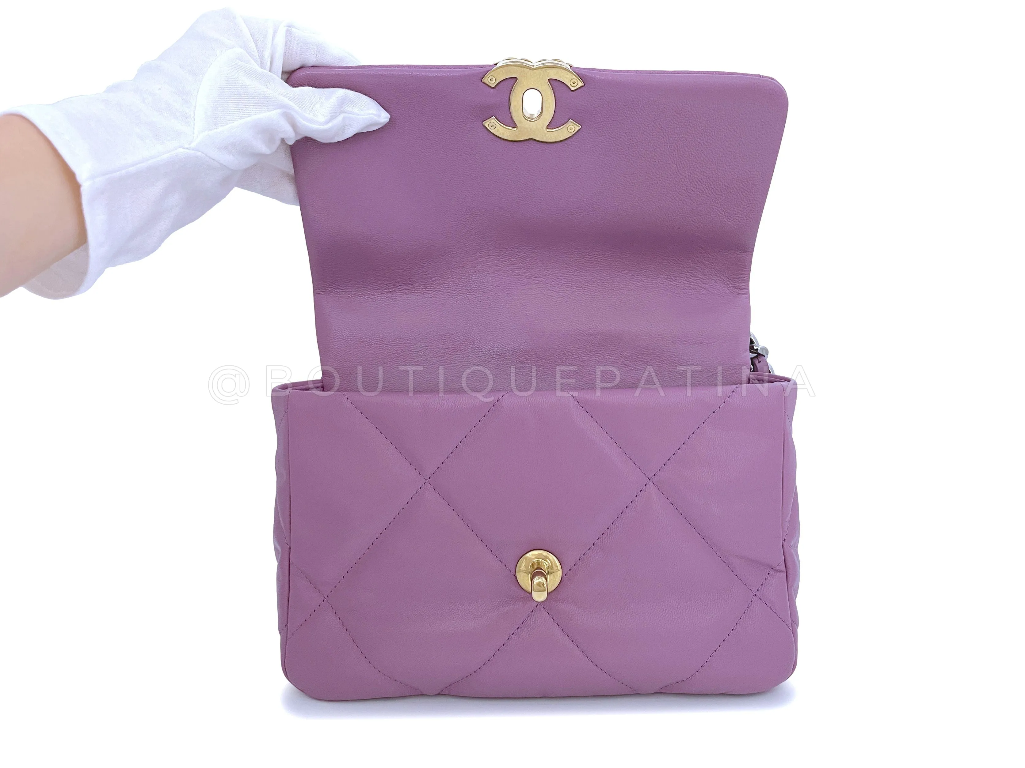 Chanel 19 20B Lavender Mauve Medium Flap Bag