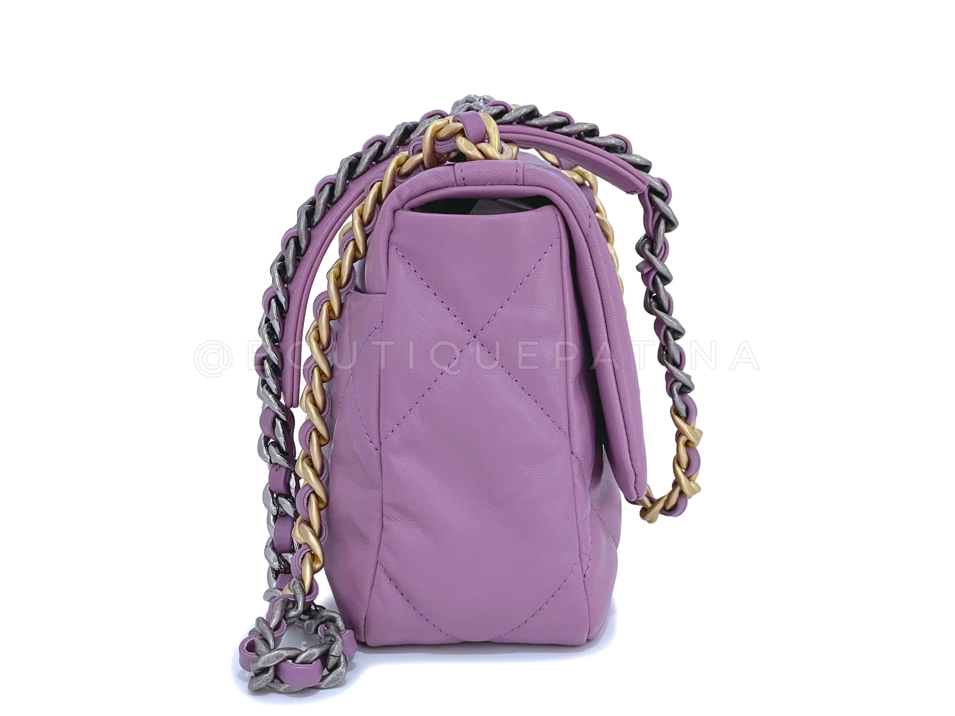 Chanel 19 20B Lavender Mauve Medium Flap Bag
