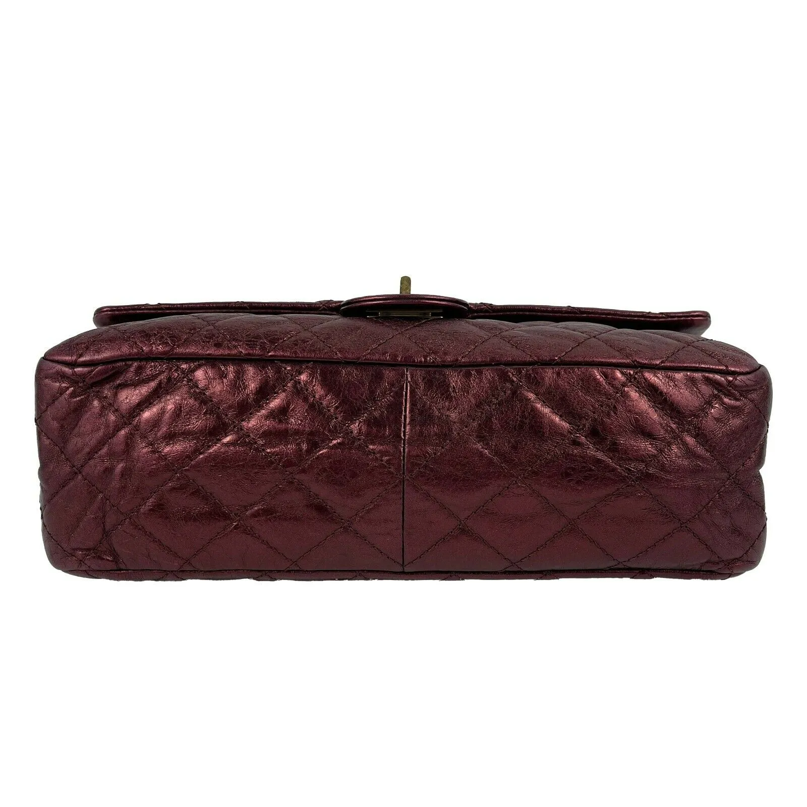 CHANEL - Metallic Quilted Calfskin 2.55 Reissue 227 Double Flap - Maroon
