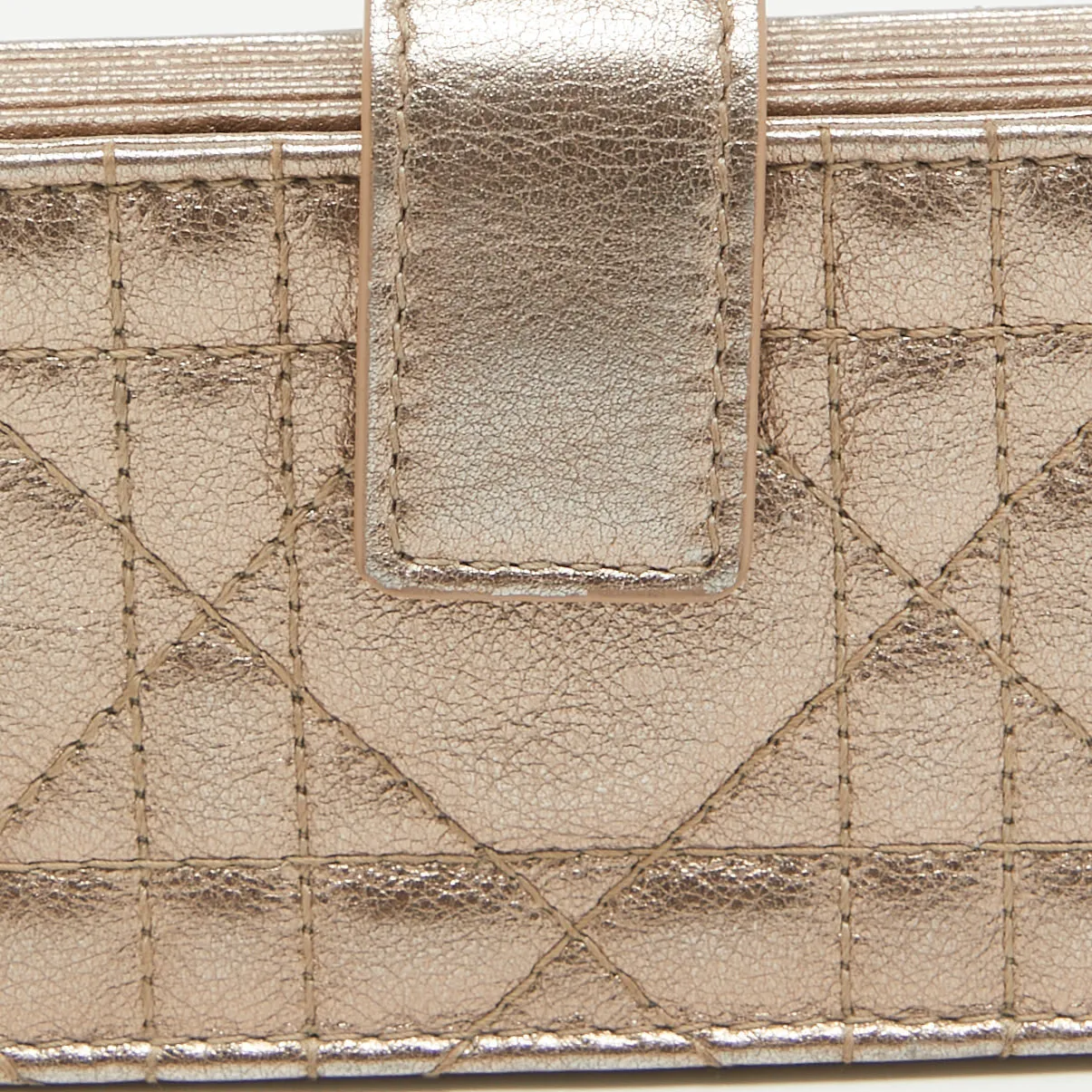 DIOR Metallic Cannage Leather Lady  5 Gusset Card Holder
