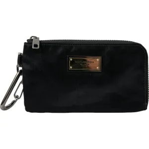 Dolce & Gabbana Sleek Designer Nylon-Leather Pouch in Black