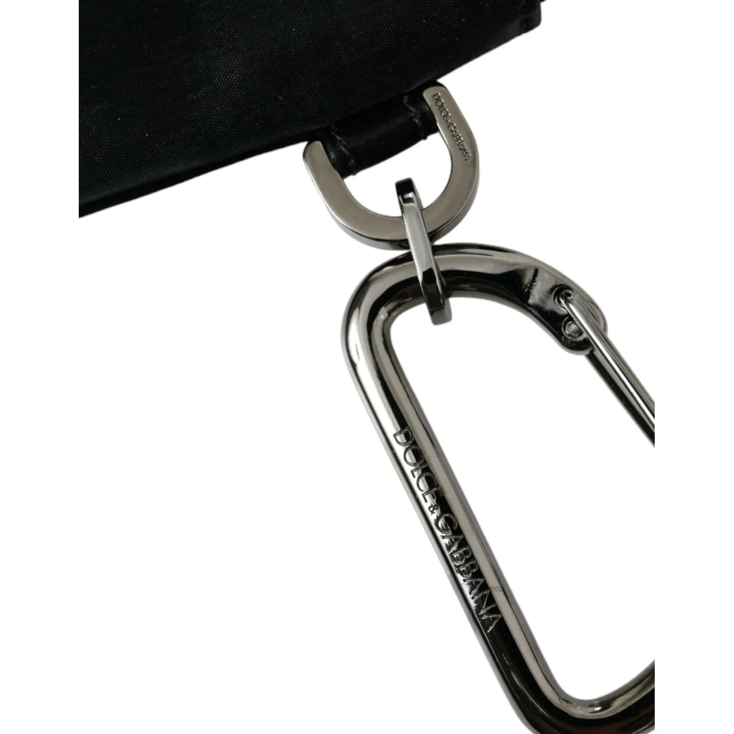 Dolce & Gabbana Sleek Designer Nylon-Leather Pouch in Black
