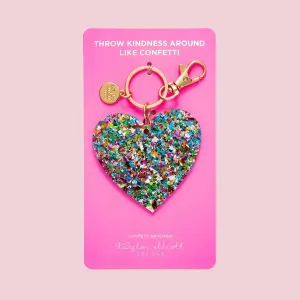 Elliot Acrylic Confetti Heart Keychain