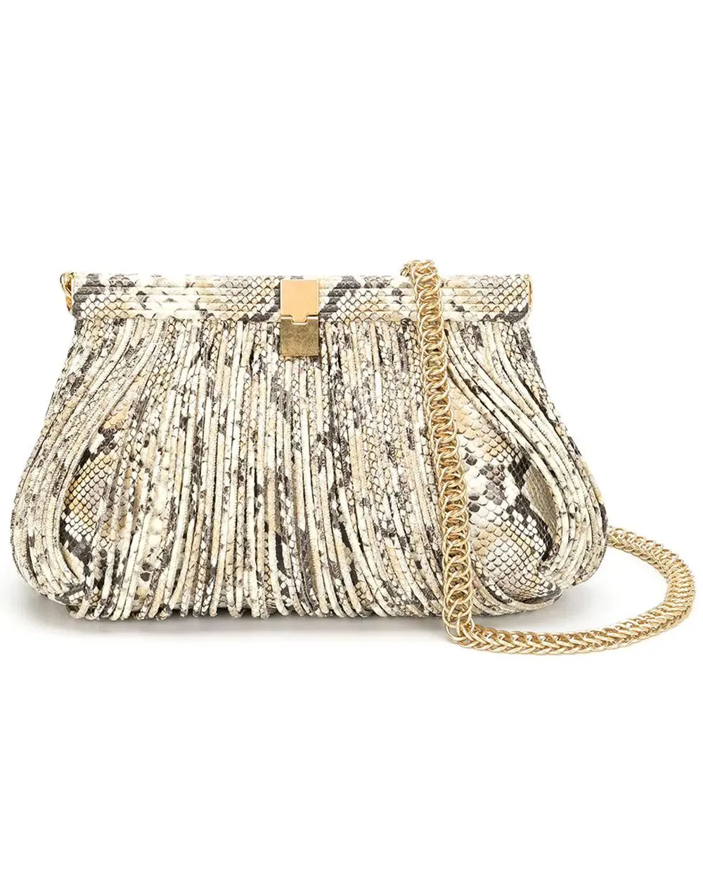 Embossed Snake Rolo Clutch