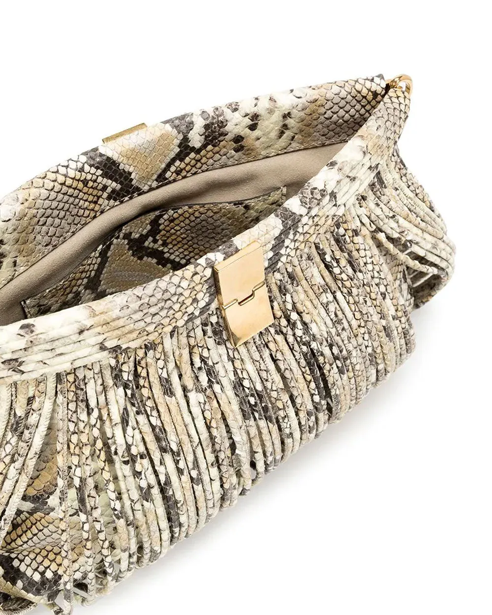 Embossed Snake Rolo Clutch