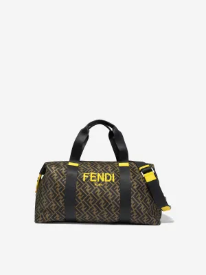 Fendi Kids FF Logo Holdall in Brown