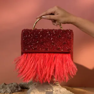 Fiery Red Box Clutch