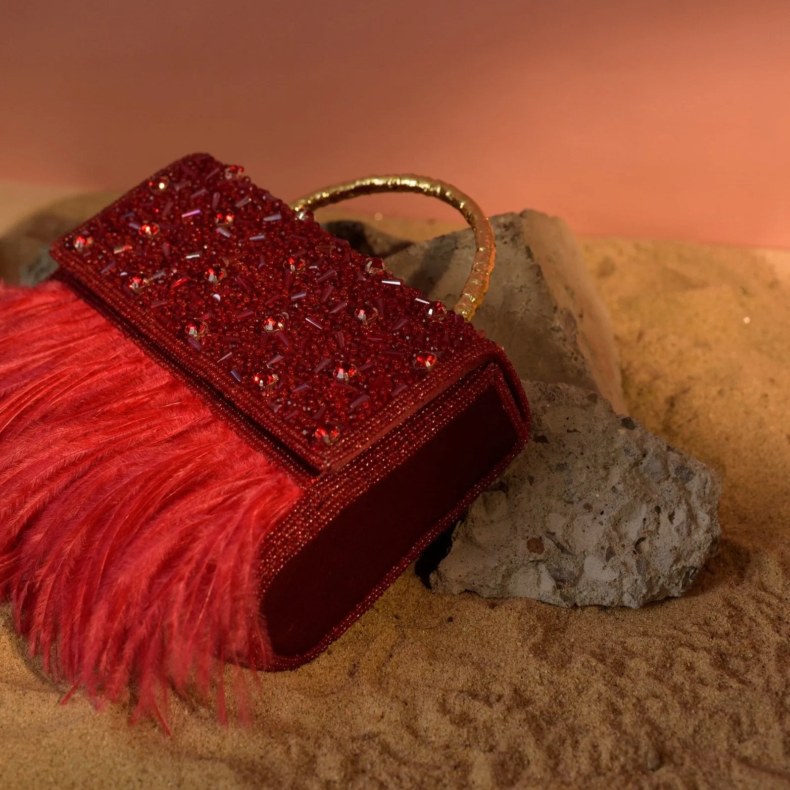 Fiery Red Box Clutch