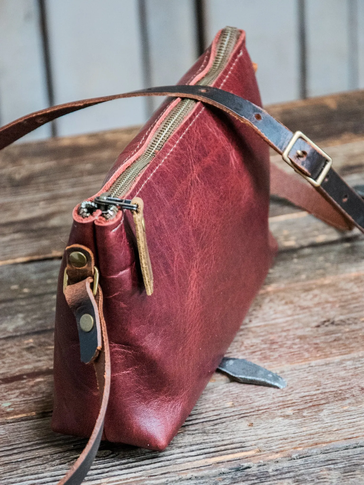 Flagship Colors | Mini Leather Zip Bag | Handmade Purse