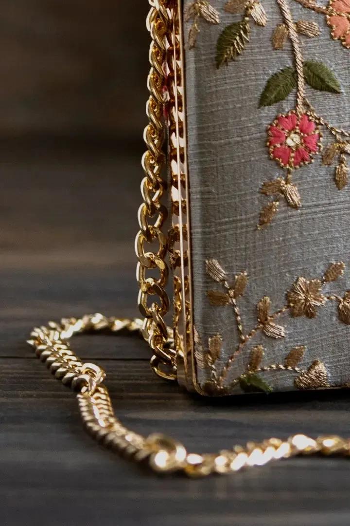 Floral Creeper Box Clutch