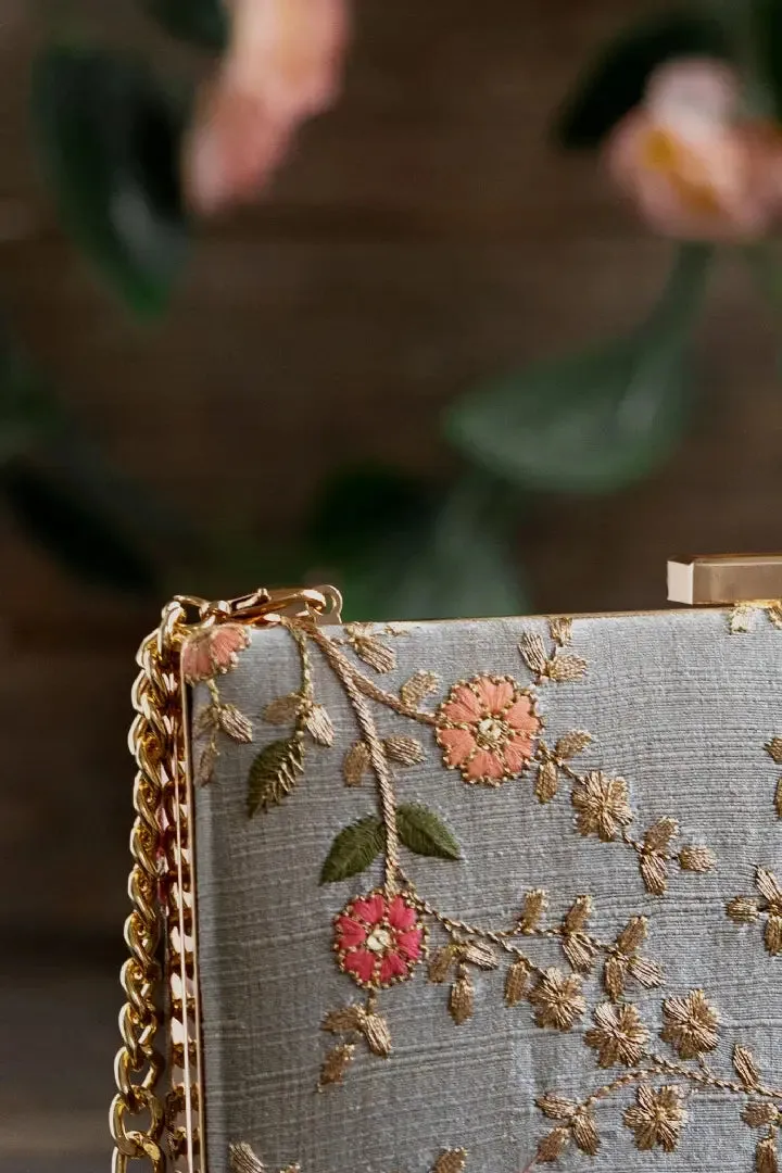 Floral Creeper Box Clutch