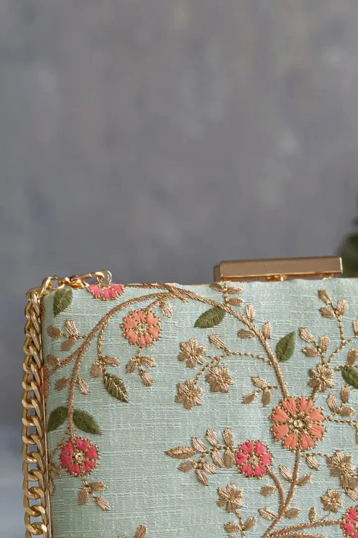 Floral Creeper Box Clutch