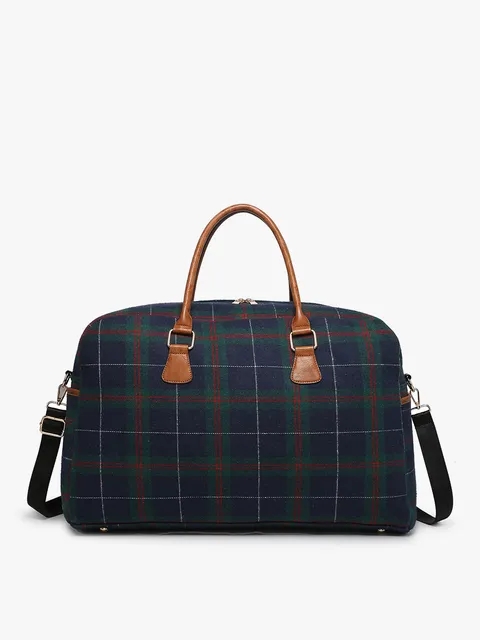 Florence Duffle Weekender (Navy Plaid)