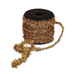 Gold Metallic Tinsel Wired Cord - 1/2" x 10 Yards