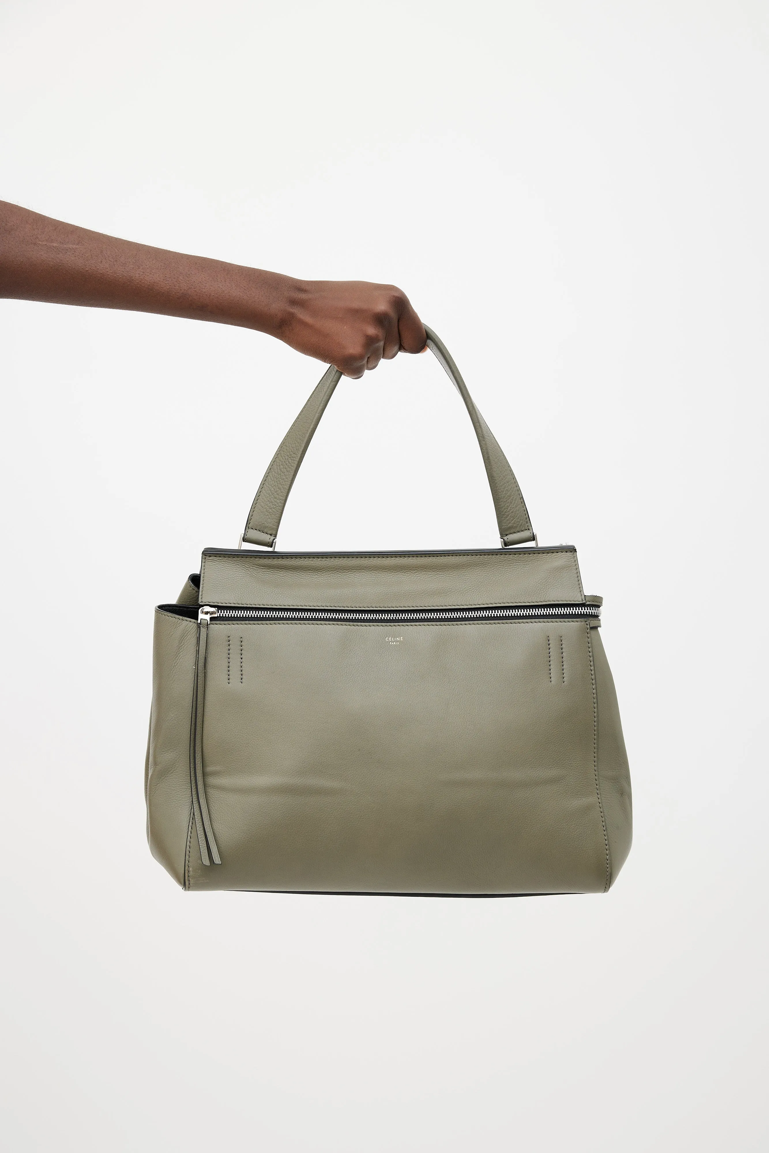 Green Leather Edge Bag