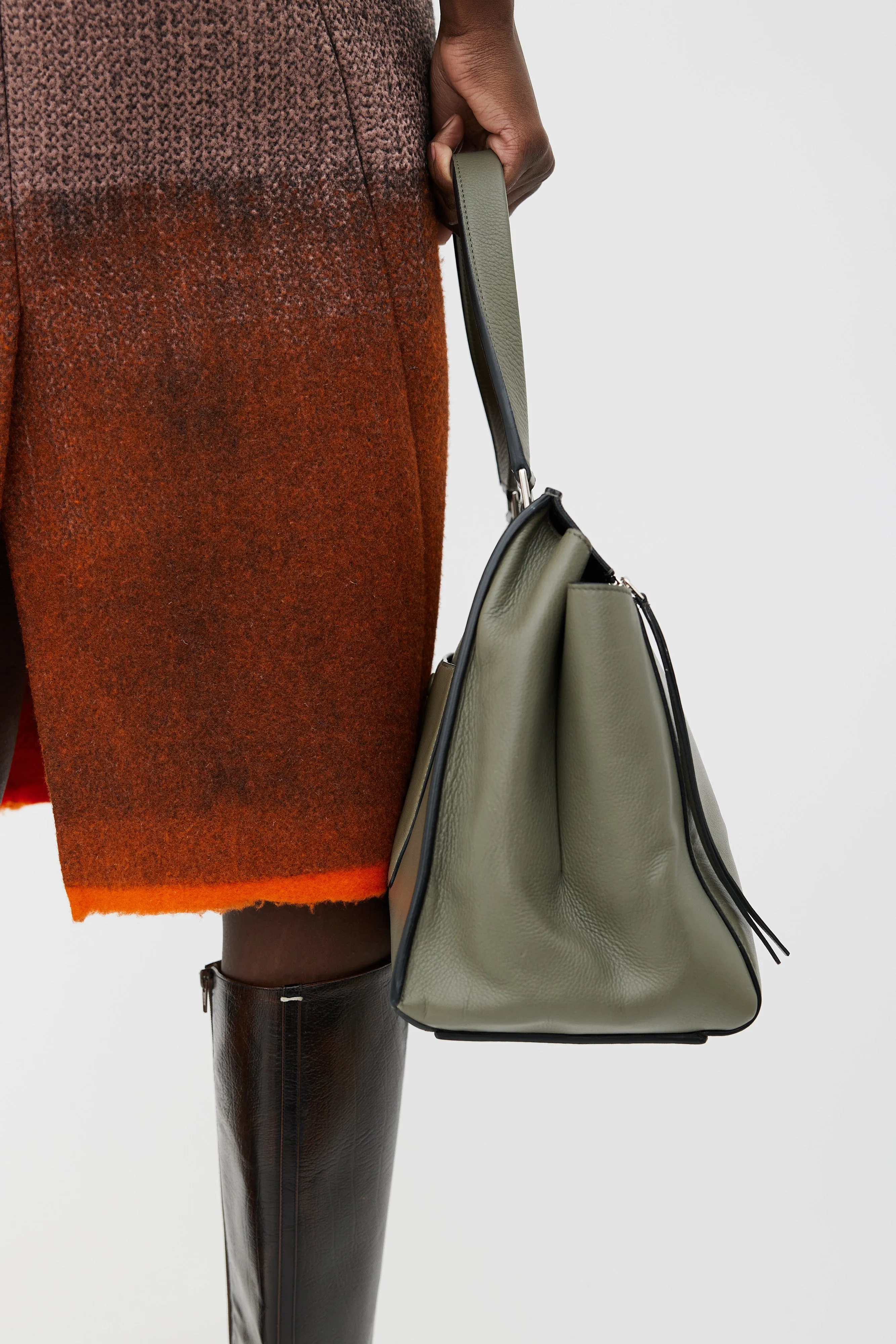 Green Leather Edge Bag