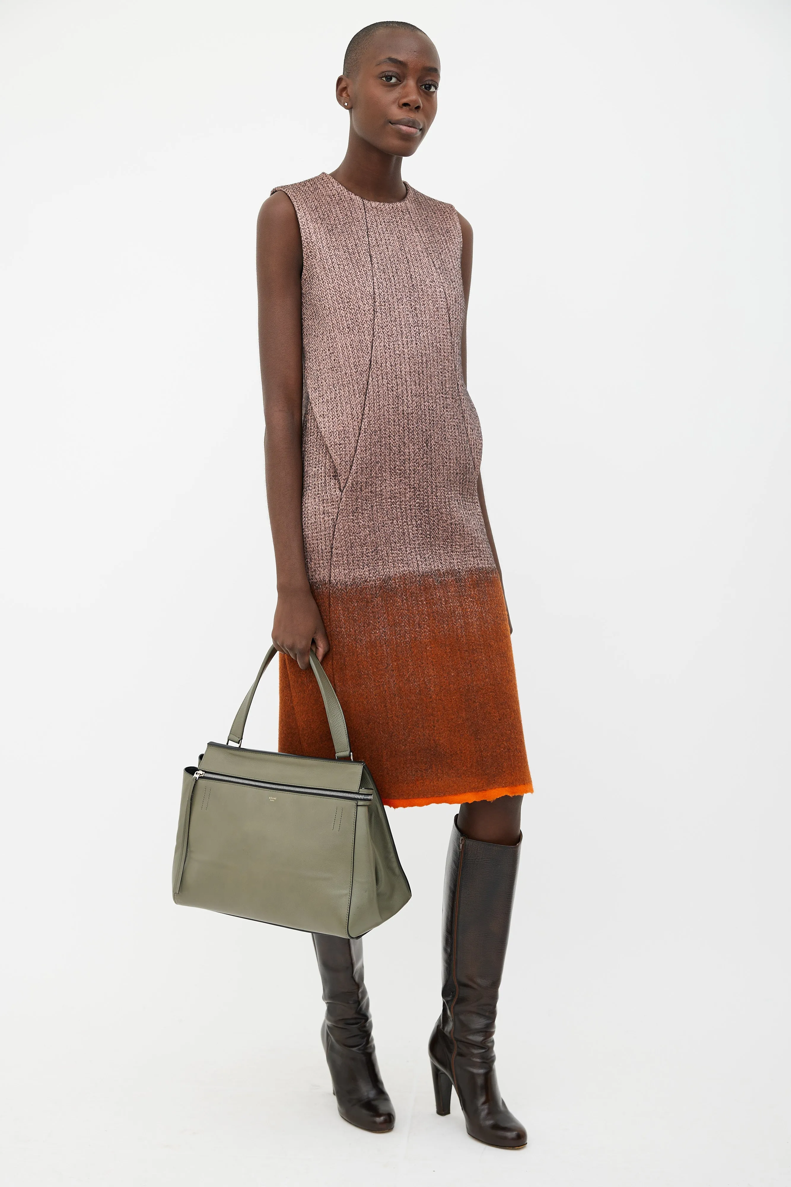 Green Leather Edge Bag