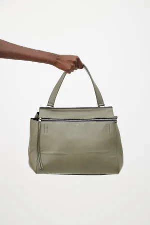 Green Leather Edge Bag