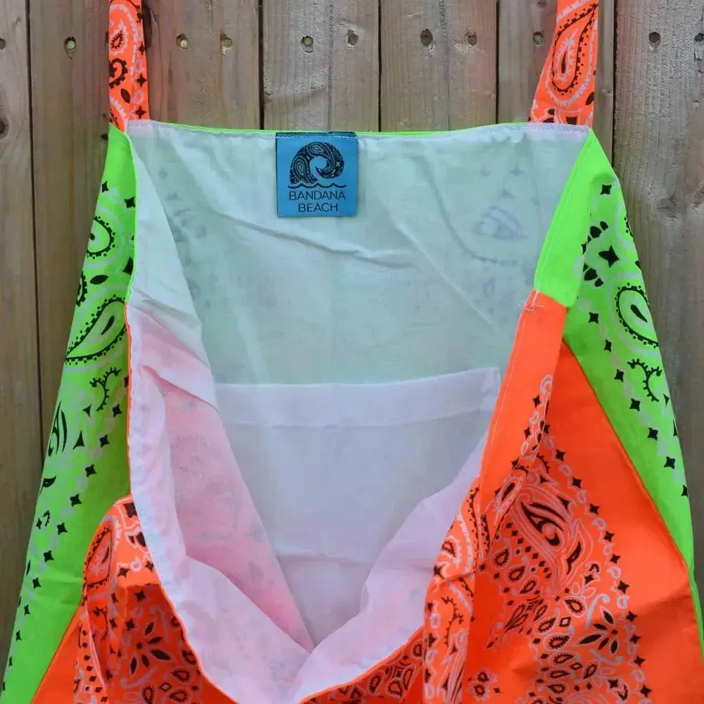 Green Neon Orange Tote