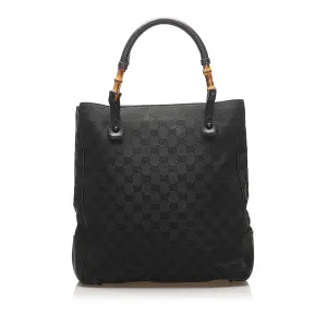 Gucci Bamboo GG Canvas Tote Bag (SHG-14579)