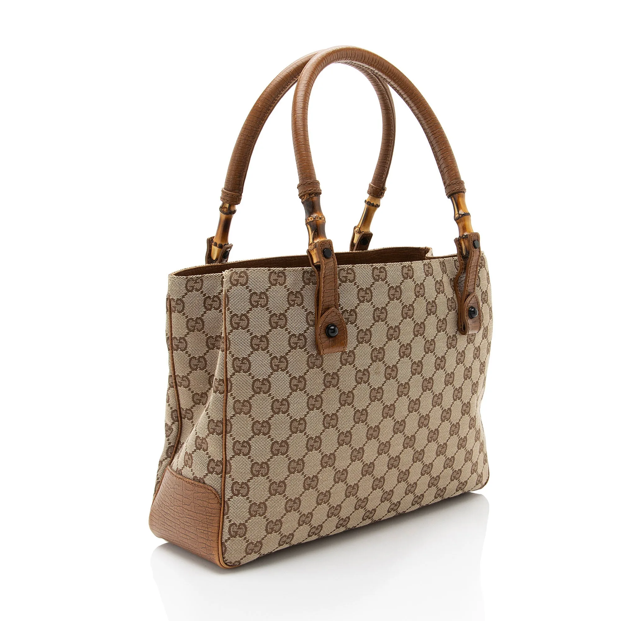 Gucci GG Canvas Bamboo Tote
