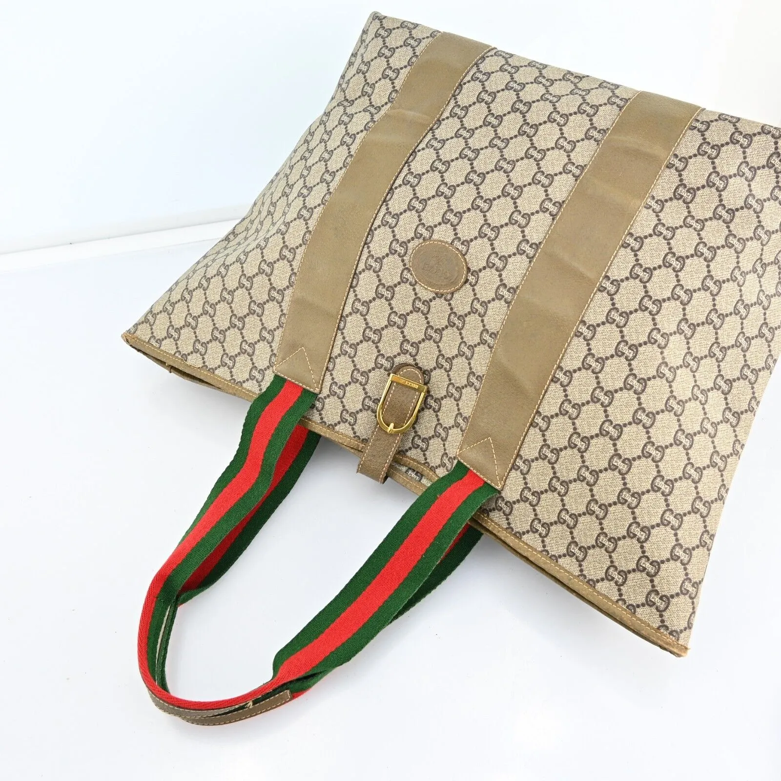 Gucci Plus Web Sherry Line Boston Bag